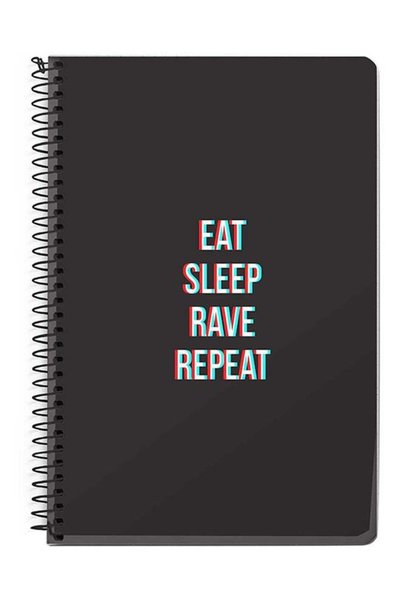 Generic Rave Routine A5 Spiral Notebook Grey/White