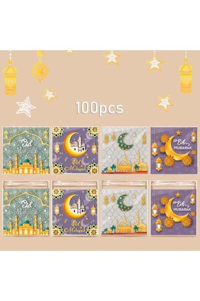 Generic 100 pcs candy small gift gift bag, holiday gift bag, self-adhesive gi...