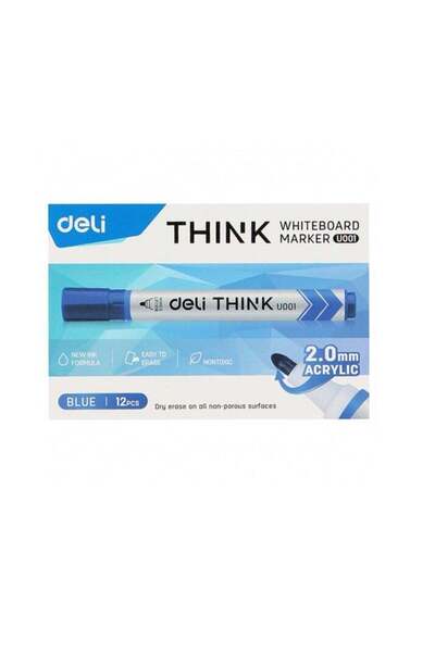 Generic 12-Piece Dry Erase White Board Marker Bullet Tip Blue Ink