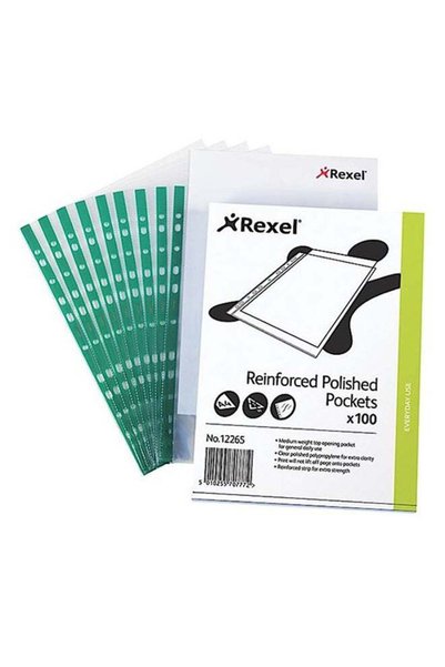 Generic 100-Piece A4 CKP Pocket Reinforced Sheet Green/Clear