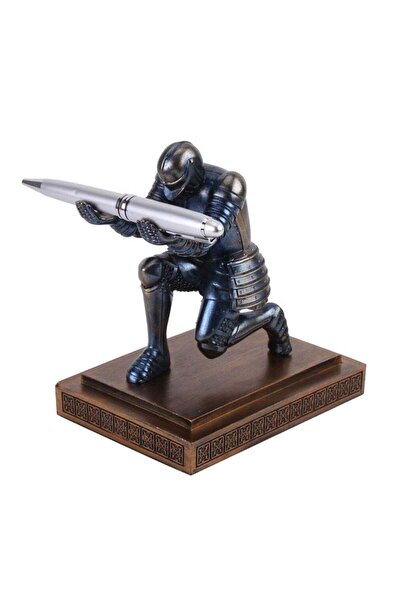 Generic Executive Knight Pen Holder for Desk, Resin Pen Stand with Cool Pen I...