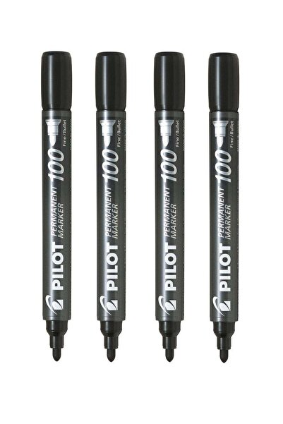 Generic 4-Piece Bullet Tip Permanent Marker Black Ink