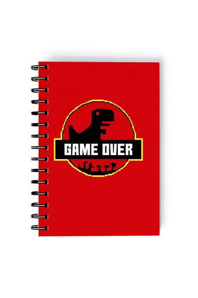 Generic Funny Game Over Rectangle Spiral A5 Notebook Multicolour