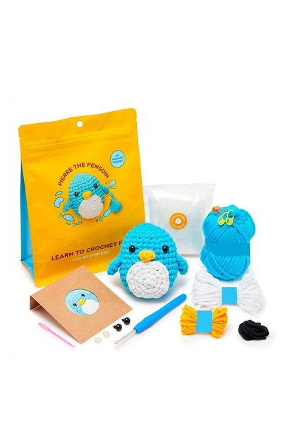 Generic Fun Penguin Crochet Kit for Beginners, Complete with Yarn, Eyes, Stuf...