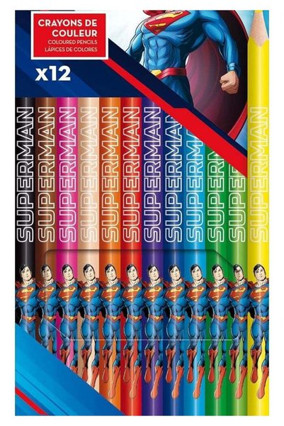 Generic Maped Superman Coloured Pencils Set - 12 Pack