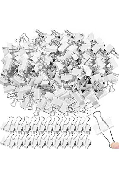 Generic 100 Pack White Metal Binder Clips, Medium 1.25 Inch (32mm) Paper Clam...