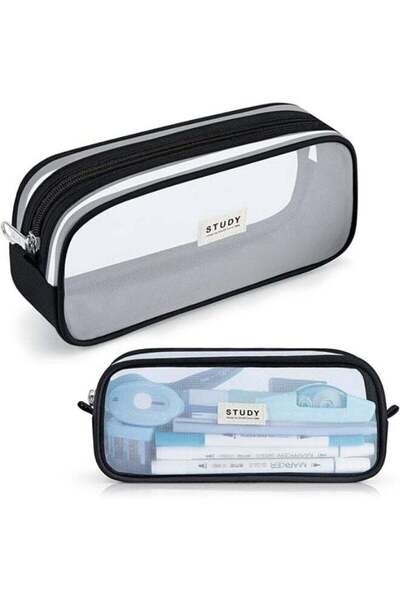 Generic Grid Mesh Pencil Case Large Capacity Pencil Case Big Pencil Pouch Wit...