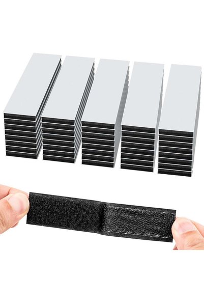 Generic 40 Sets 3x10 CM Hook and Loop Strips with Adhesive, Strong Sticky Bac...