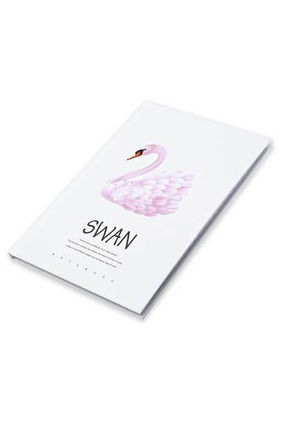Generic FIS Pack Of 5 Hard Cover Notebook, 96 Sheets A4 Swan Design 1 -FSNBHC...