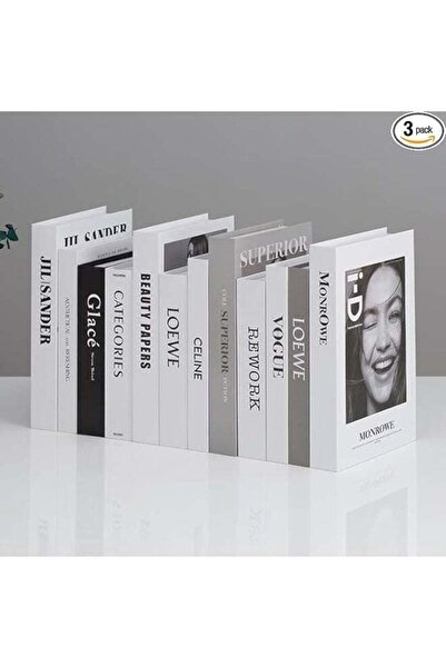 Generic Modern Decorative Faux Books, Bundle of 3, Small Size, Multi Color, F...