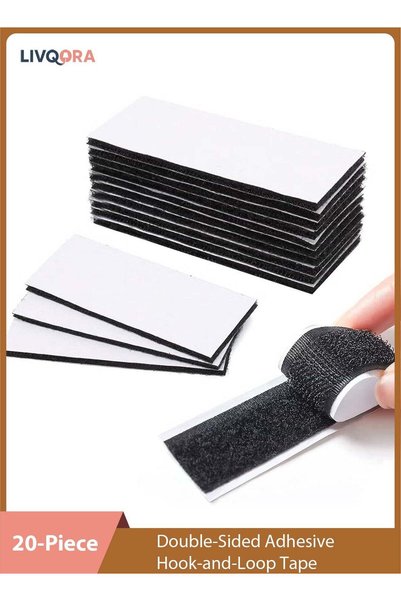 Generic 20PCS Hook and Loop Tape Strips, Strong Adhesive Sticky Back Fastener...