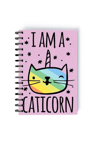 Generic Spiral A5 Notebook Funny Animal Caticorn Unicorn Purple Aesthetics