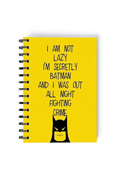 Generic Spiral A5 Notebook Batman Funny Retro Comic I am not lazy quote Retro...