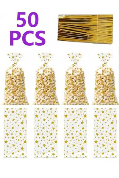 Generic Star Cellophane Gift Bags 50PCS Clear Candy Bags Plastic Treat Goodie...
