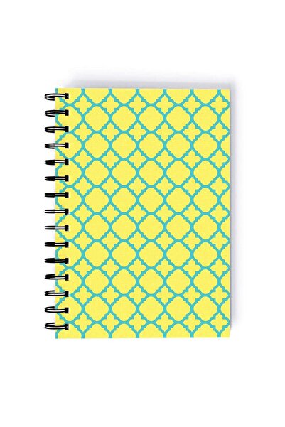 Generic Spiral A5 Notebook Arabic Pattern Circles Green Aesthetics