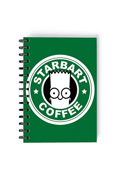 Generic Spiral A5 Notebook Logo Simpsons Green Starbucks