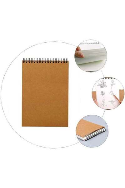 Generic A4 Blank Notebook, Kraft Cover Sketchbook for Sketching/Writing,30 Sh...