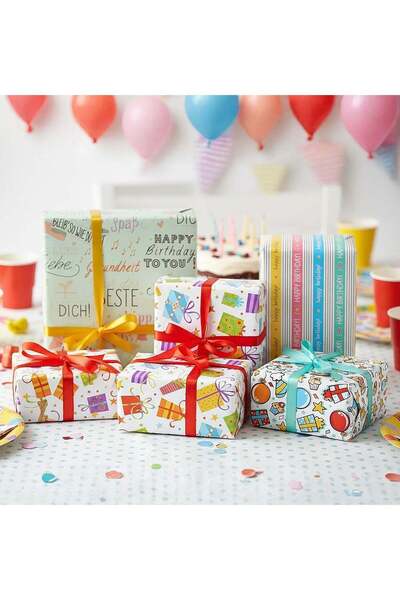 Generic 7 Sheets of Birthday Wrapping Paper, 50 cm x 70 cm, Gift Wrapping Pap...