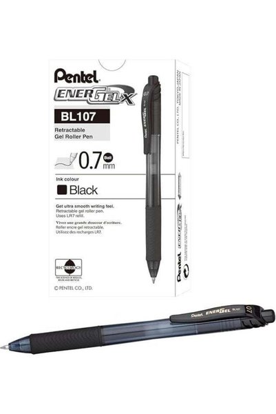 Generic Pentel Energel Gel Pen Set – 12 Black Ink 0.7mm Pens