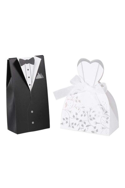 Generic 50 Pairs Wedding Favour Boxes with Ribbons, Sweet Candy Gift Bags for...