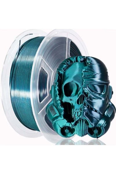 Generic Silk PLA Filament 1.75mm, Dual Color Black & Green Co-Extrusion 3D Pr...