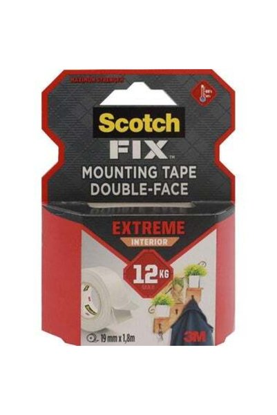 Generic Scotch Mount Extreme Interior Tape 19mmx1.8m, 1 roll pack | White col...