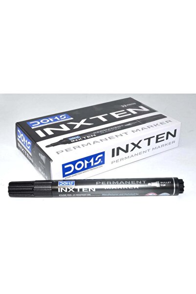 Generic Doms Inxten Permanent Marker with Bullet Tip - 12 Pieces Pack, Black