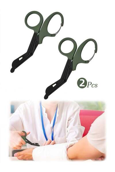 Generic 2PCS Trauma Scissors Medical Scissors with Carabiner, 7.5" Bandage Nu...