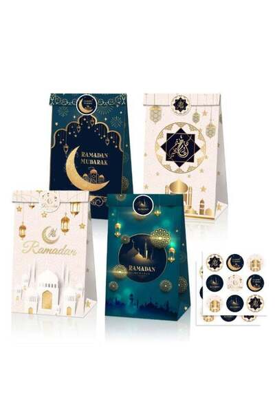Generic 12PCS Ramadan Party Favor Bags with Stickers Ramadan Kareem Goodie Ba...