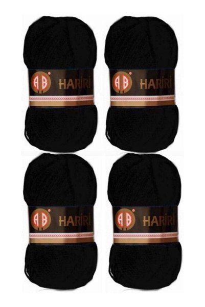 Generic AB Hariri Crochet and Knitting Yarn Set of 4 (Black)
