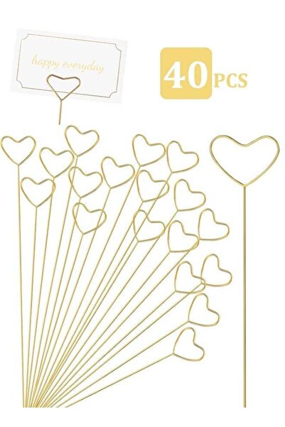 Generic 40PCS Heart Shaped Floral Pick Card Holders, 12 Inch Flower Arrangeme...