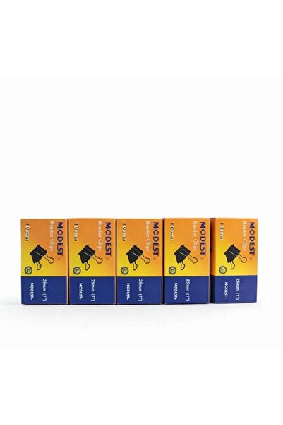 Generic MODEST Binder Clip 25mm (1 Inch) – 12 Clips per Packet – 5 Packets (6...