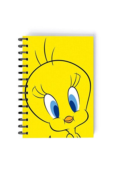 Generic Spiral A5 Notebook Tweety Bird Looney Tunes Yellow