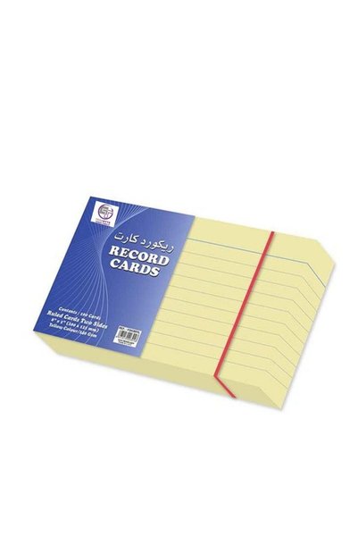 Generic Two Sides Ruled Record Card, 100-Cards, 200 x 125mm, 240 GSM, Yellow