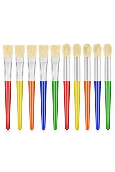 Generic 10Pcs Paint Brushes for Kids, Kids Paint Brushes Toddler Large Chubby...