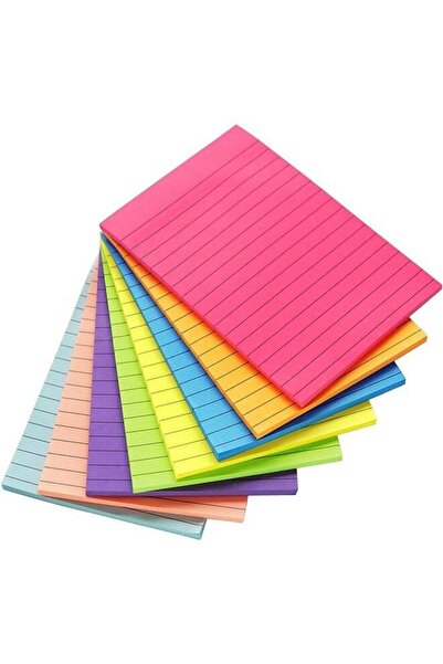 Generic Lined Sticky Notes 4X6 in Post, 8 Bright Colors Large Ruled Post Stic...