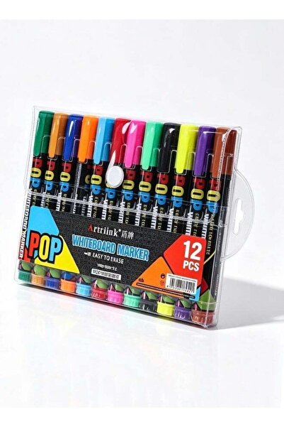 Generic 12 Pcs Multicolour Dry Erase Whiteboard Markers Set, Smudge Resistant...