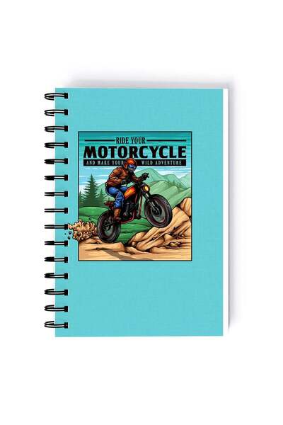 Generic Motorcycle Race Design Rectangle Spiral A5 Notebook Multicolour
