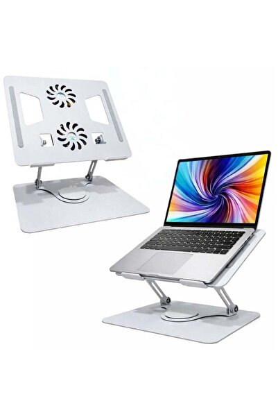 Generic Aluminium Tabletop Laptop Stand with Double Fan 360 Degree Rotating A...