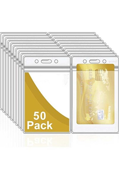 Generic 50 Pack Id Card Badge Holder, Card Protector, Hard Plastic Badge Hold...