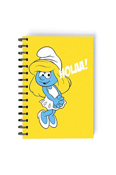 Generic Brainy Smurf Printed Spiral A5 Notebook Yellow/Blue/White