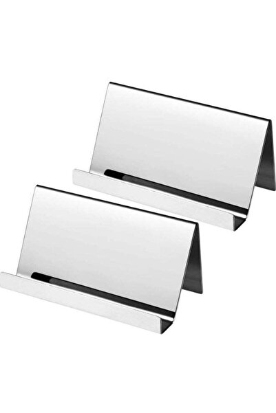 Generic 2 Pack Stainless Steel Desktop Business Card Holders, Heavy-Duty Name...