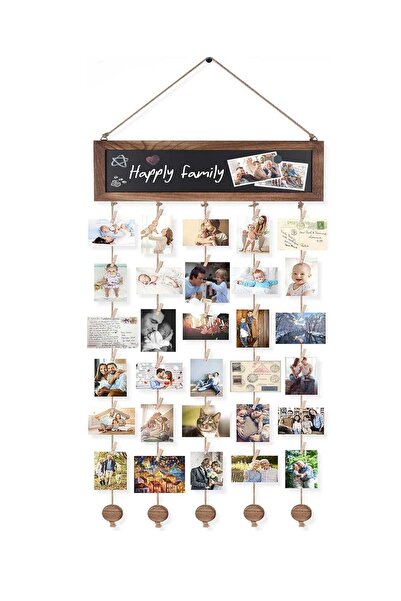 Generic Picture Frames Collage Photo Hanging Display Picture Board Wood Rusti...