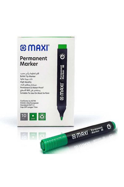 Generic 10-Piece Permanent Markers Round Tip Green Ink