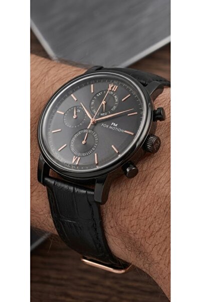 Formotion Fm.B07221.Fm Functions Active Leather Cord Steel Case Men's Wristwatch