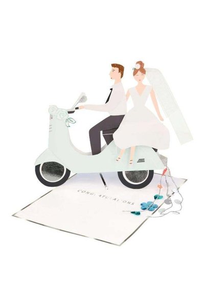 Generic Scooter Couple Stand-Up Card
