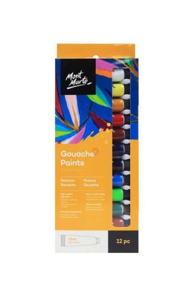 Generic 12-Piece Gouache Paints Set 12x12ml Green/Red/Yellow