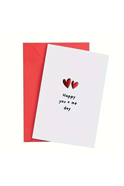 Generic Cute Valentine's Card 1pc "Happy You + Me Day" (Heart)
