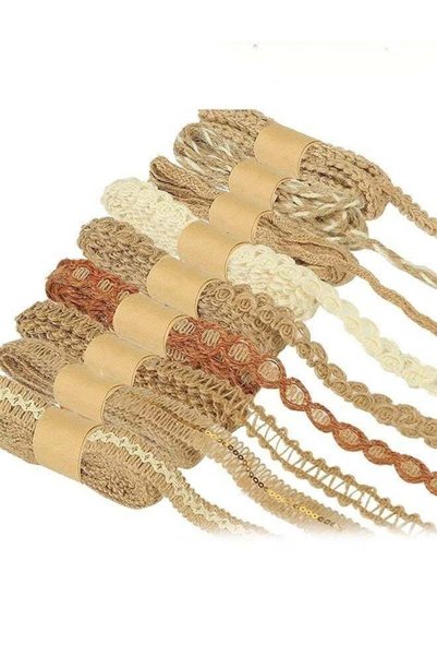 Generic 9 Rolls Jute Ribbons Lace Craft Ribbon 18 Meters for Crafts Wraping G...