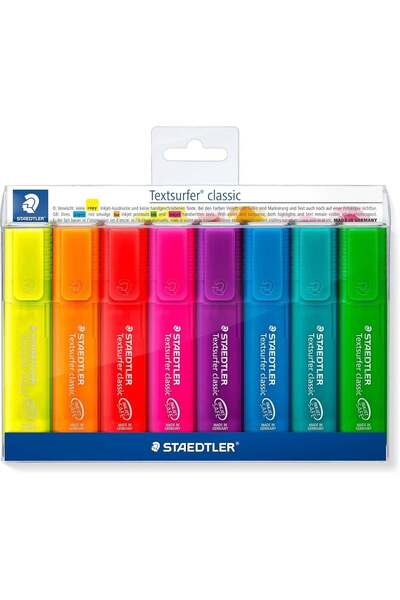 Generic STAEDTLER Textsurfer Classic Highlighters - Pack of 8 Assorted Colors